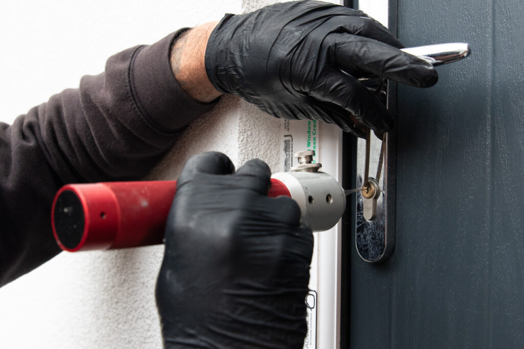 Non destructive entry method used as part of emergency entry locksmith service offered by AH Locktech